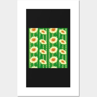 Saguaro Cactus Blossom Pattern Posters and Art